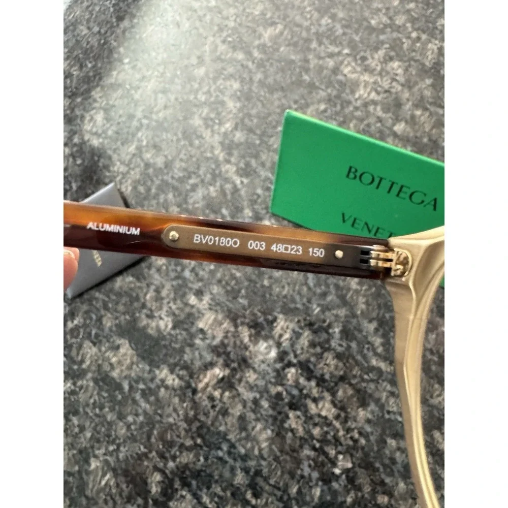 Bottega Veneta Eyeglasses New Round Gold Havana BV0180O 003 48 23 150 With Case